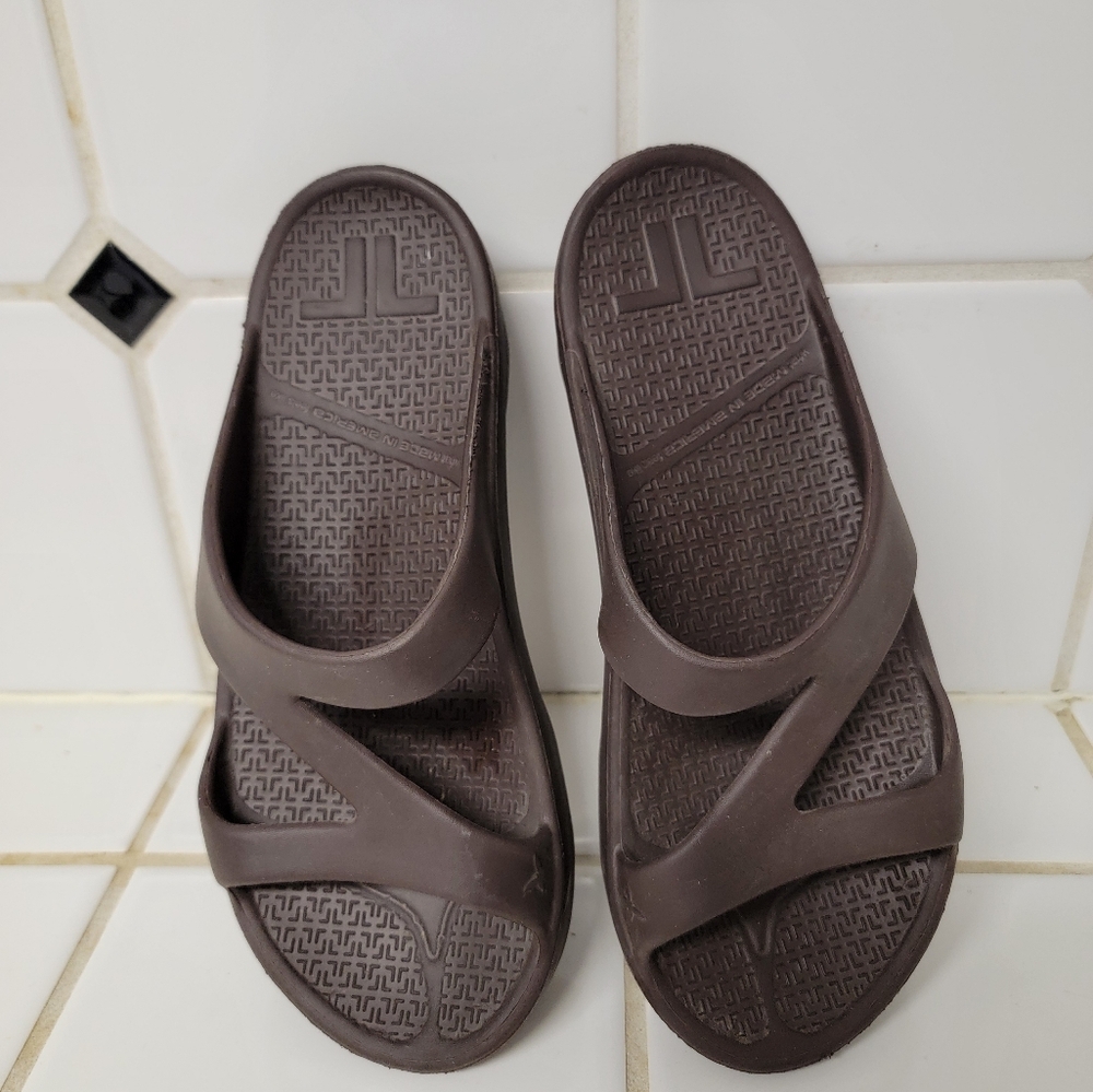 Telic Brown Slide Sandals